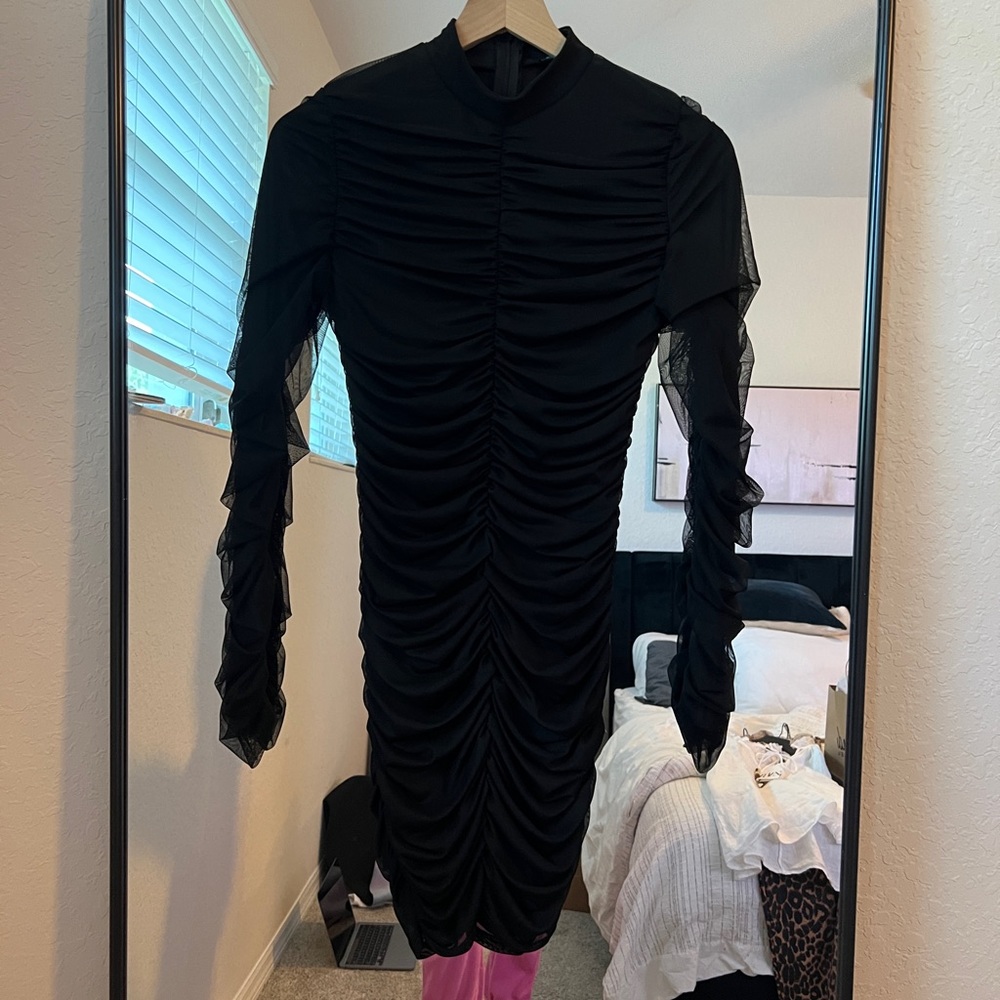 Fashion Nova Little black Ruched Dress